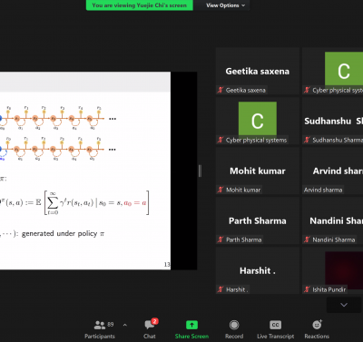 The speaker explaining Q-function during DLS-3